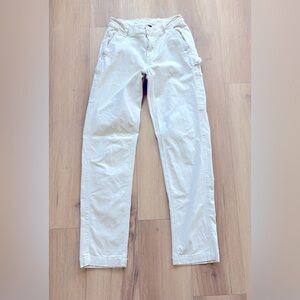 American Eagle, women’s carpenter pants, size 0, cream, straight leg